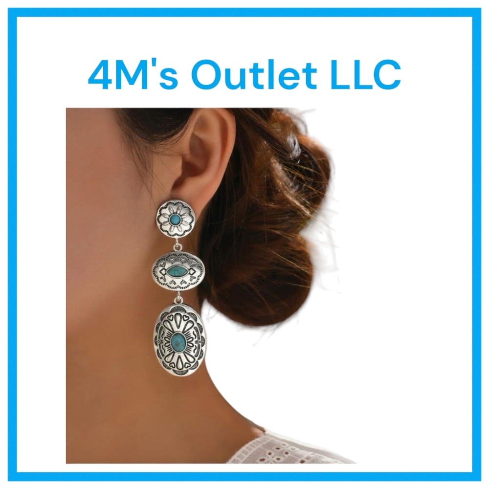 Elegant Silver and Blue Earrings